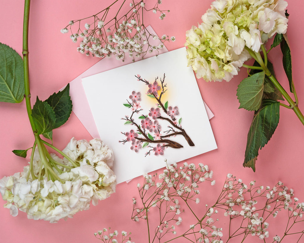 Quilling Card Cherry Blossom