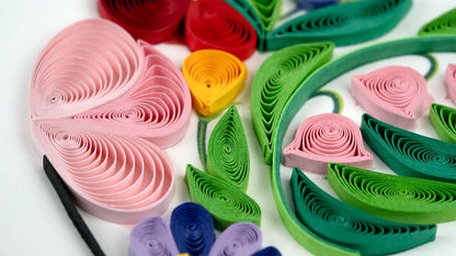 Decorative Floral Bird Quilling Card