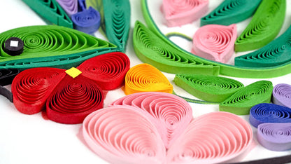 Decorative Floral Bird Quilling Card