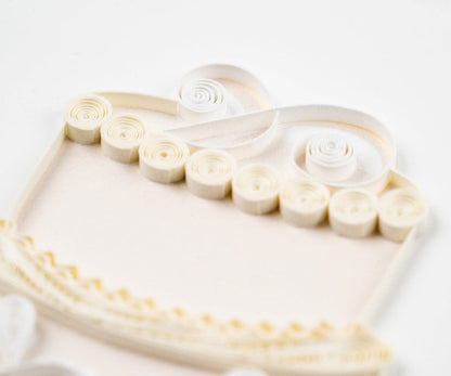 Elegant Wedding Cake Quilling Card