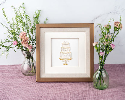Elegant Wedding Cake Quilling Card