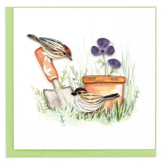 Quilling Card Garden Sparrow