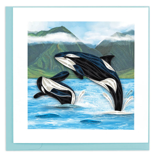 Quilling Card Orca Whales