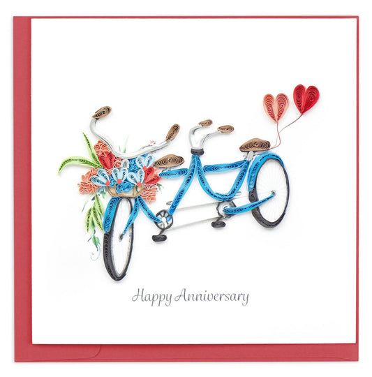 Quilling Card Happy Anniversary Tandem Bike