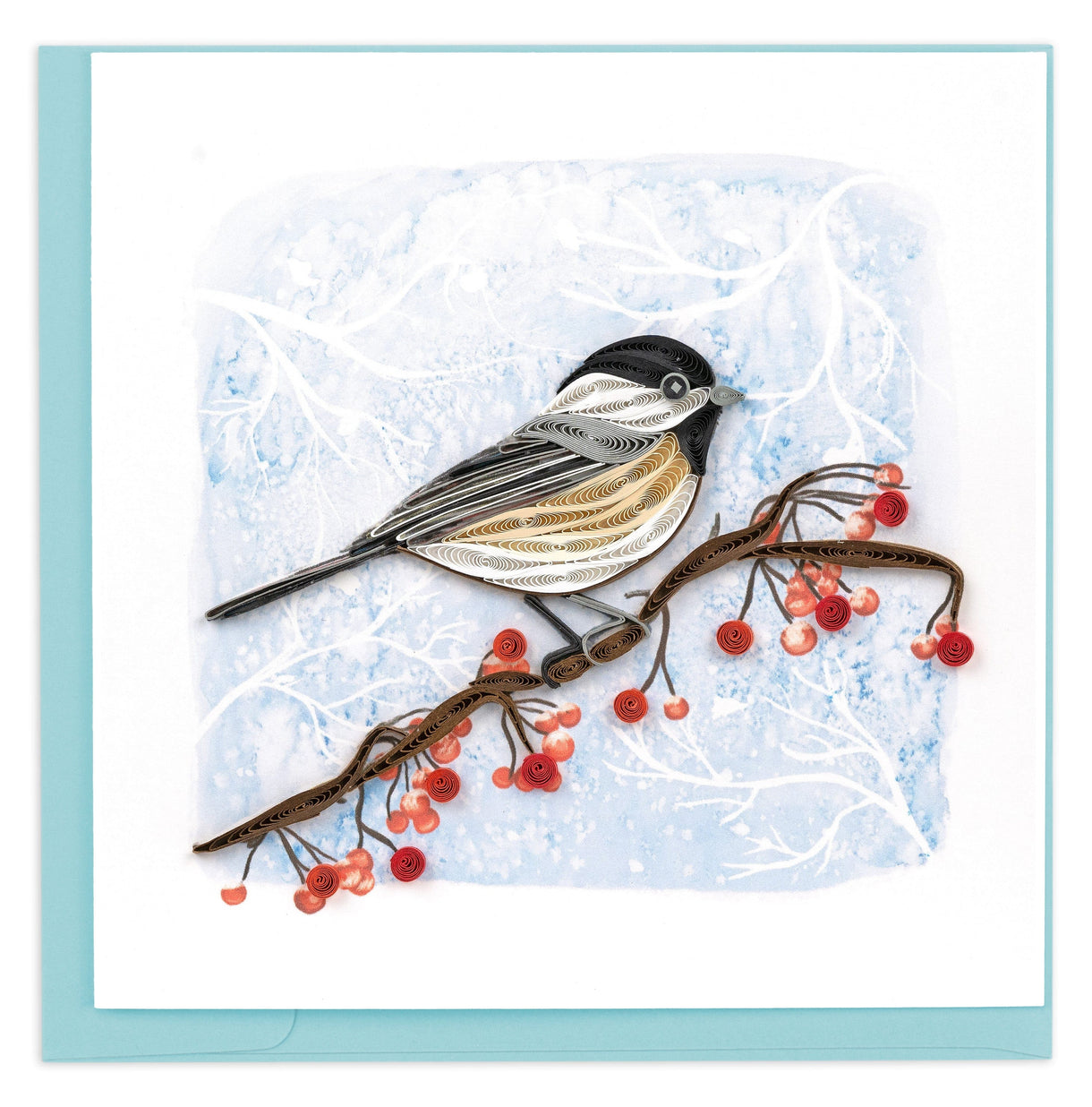 Quilling Card Winter Chickadee