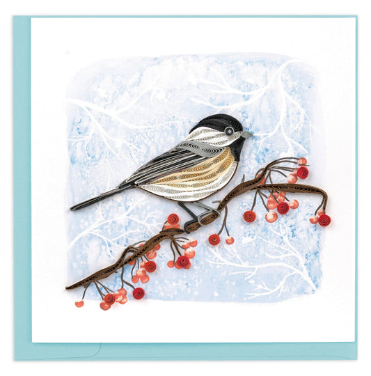 Quilling Card Winter Chickadee