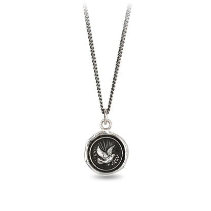Peace Dove Recycled Silver Pendant Necklace