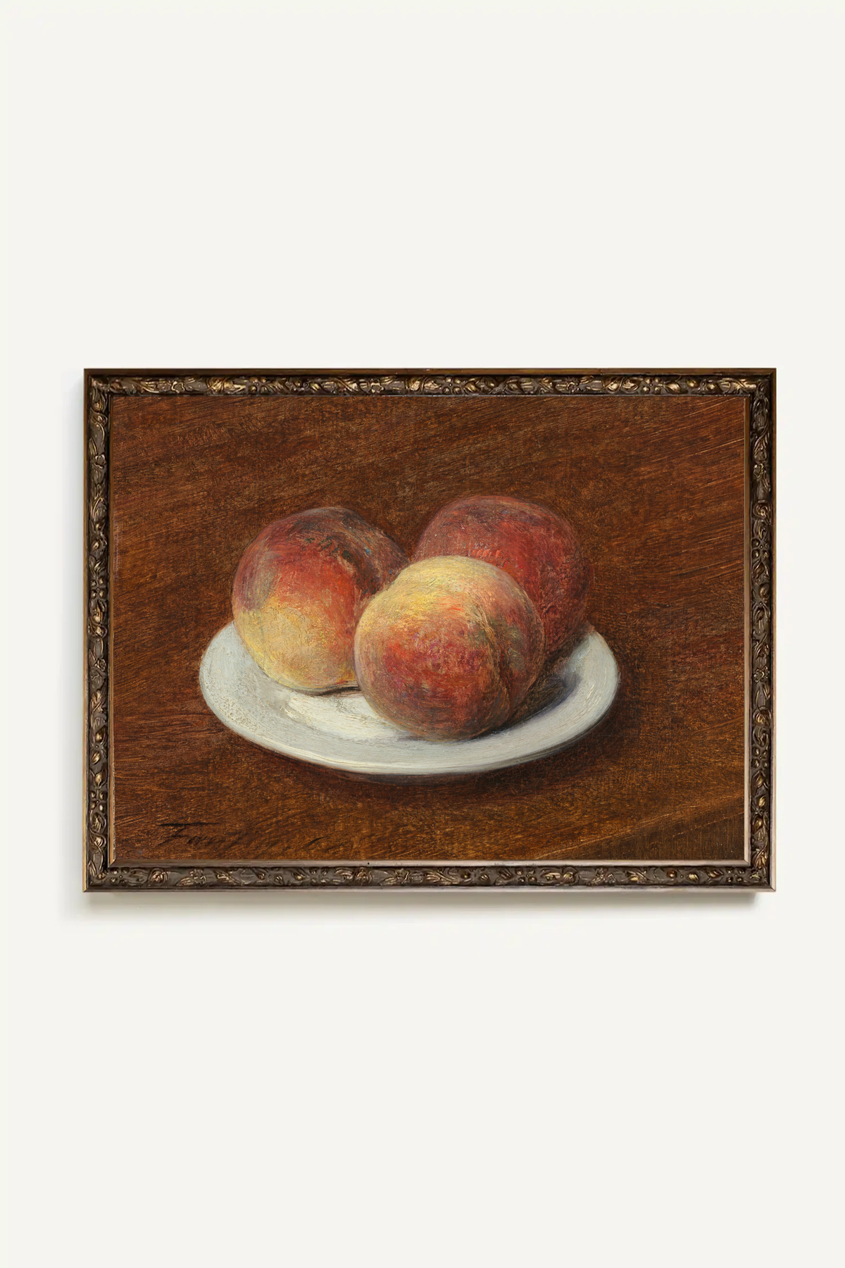 Peaches Framed Canvas Print 12 x 9