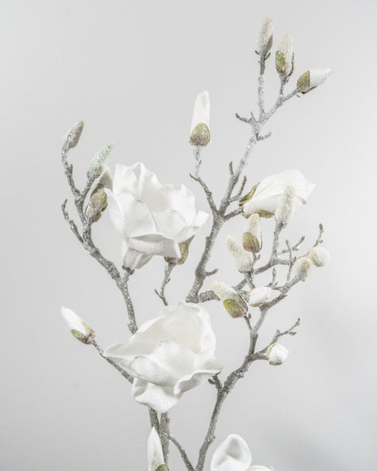40” Glittered Magnolia Branch