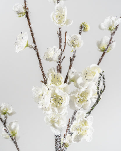 49” White Icy Blossom Branch