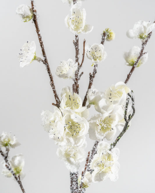 49” White Icy Blossom Branch