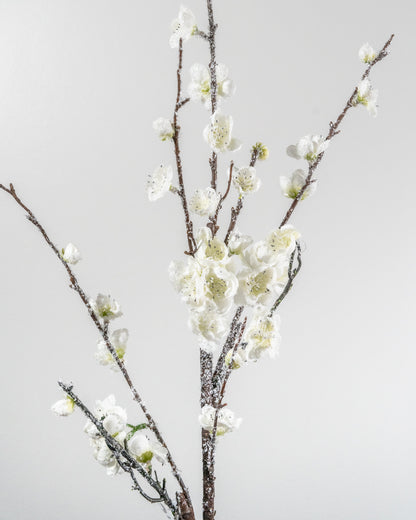 49” White Icy Blossom Branch