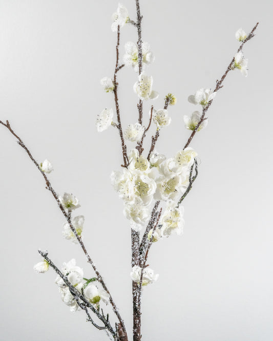 49” White Icy Blossom Branch