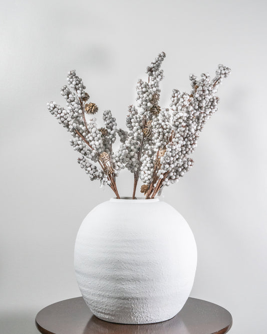 27.5” Pinecone and White Berry Spray