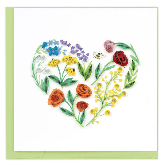 Quilling Garden Heart Greeting Card