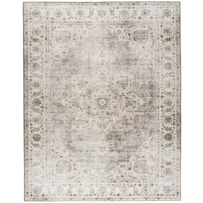 Beige Ivory Joy Vintage ReaLife Machine Washable Rug