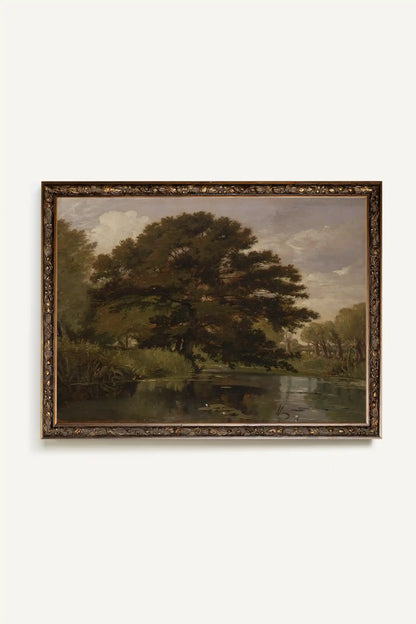 Under the Tree Framed Canvas Print 16 x 12
