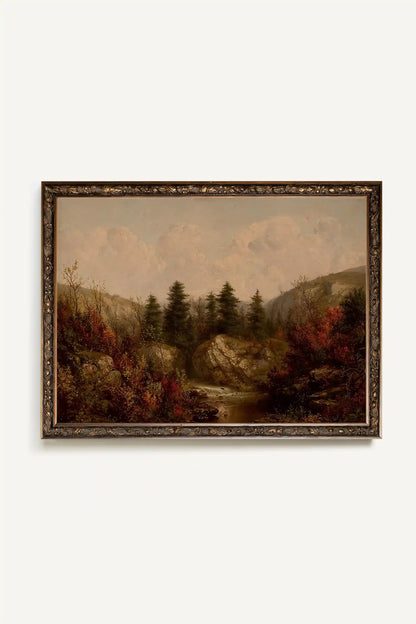 Autumn Forest Framed Canvas Print 16 x 12