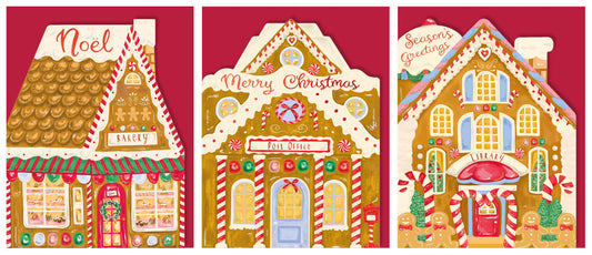Gingerbread House Pack - Set of 12 Mini Cards